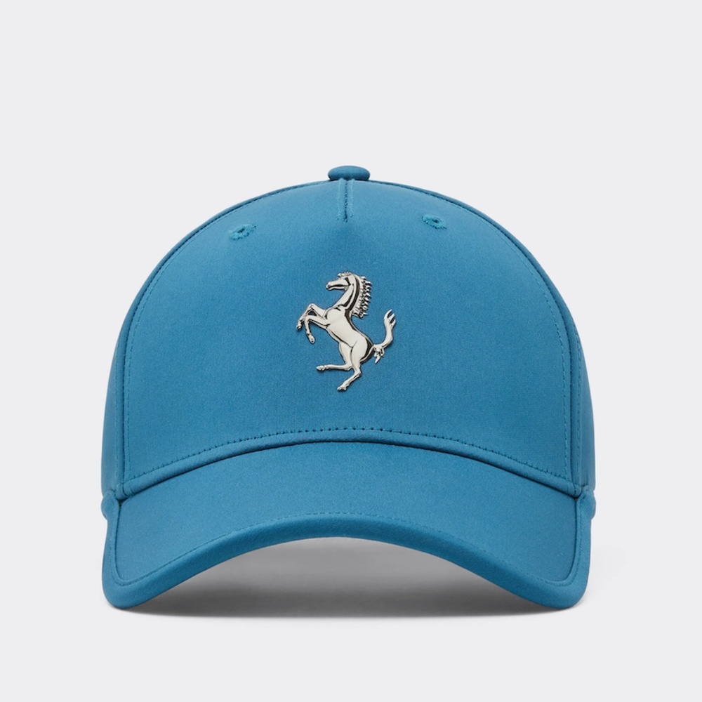 NWT Authentic Ferrari Baseball Cap with Metal Prancing Horse - Peacock